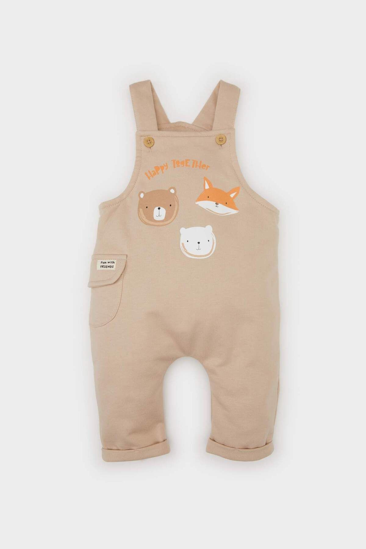 DeFacto-Baby Boy Newborn Printed Salopet Jumpsuit D6025A524Wn 1