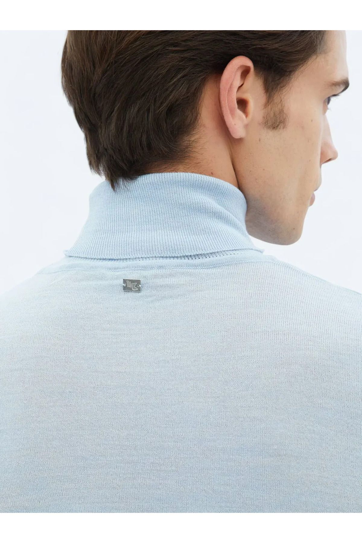 Kip-Blue Full Turtleneck Plain Knit Wool Blended Sweater Sweater 4