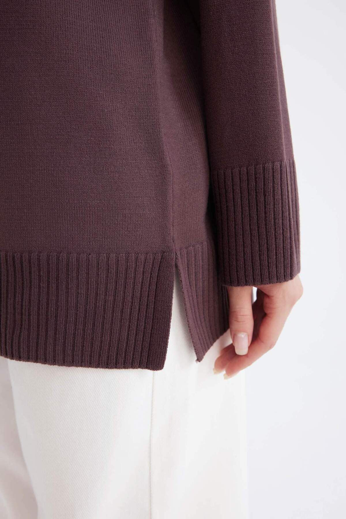 DeFacto-Crew Neck Regular Fit Knitwear Sweater Tunic - C4474Ax24Au 5