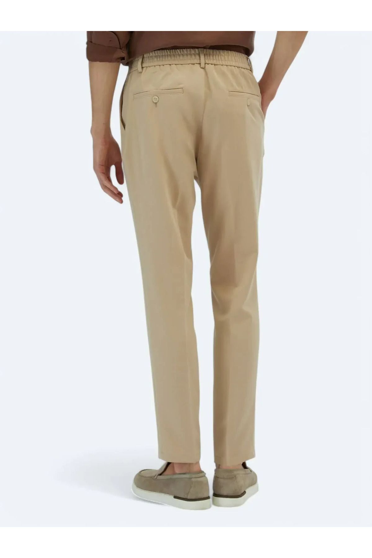 Kip-Beige Woven Jogging Fit Casual Trousers 5