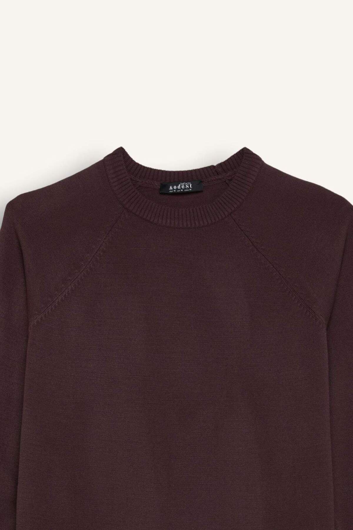 DeFacto-Crew Neck Regular Fit Knitwear Sweater Tunic - C4474Ax24Au 8