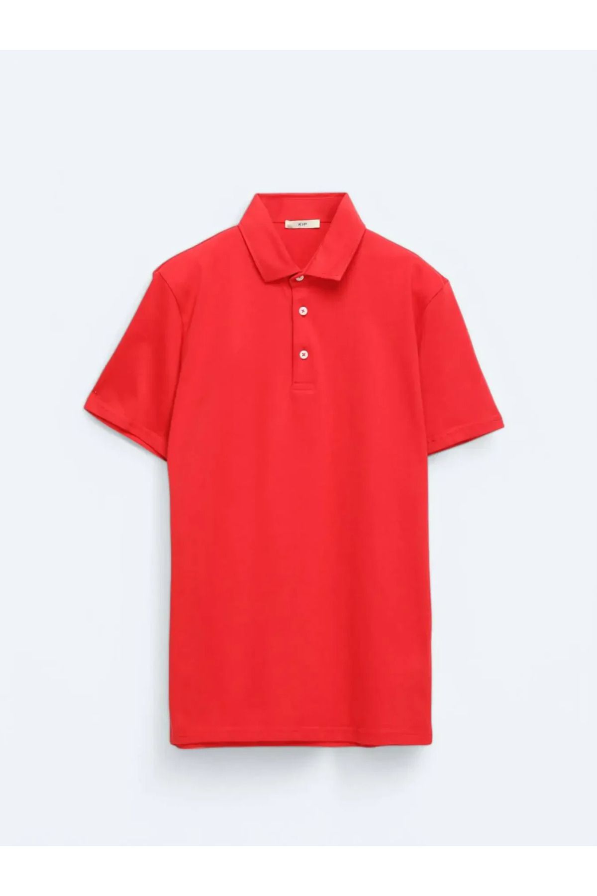 Kip-Red Plain Polo Neck 100% Cotton T-Shirt 7