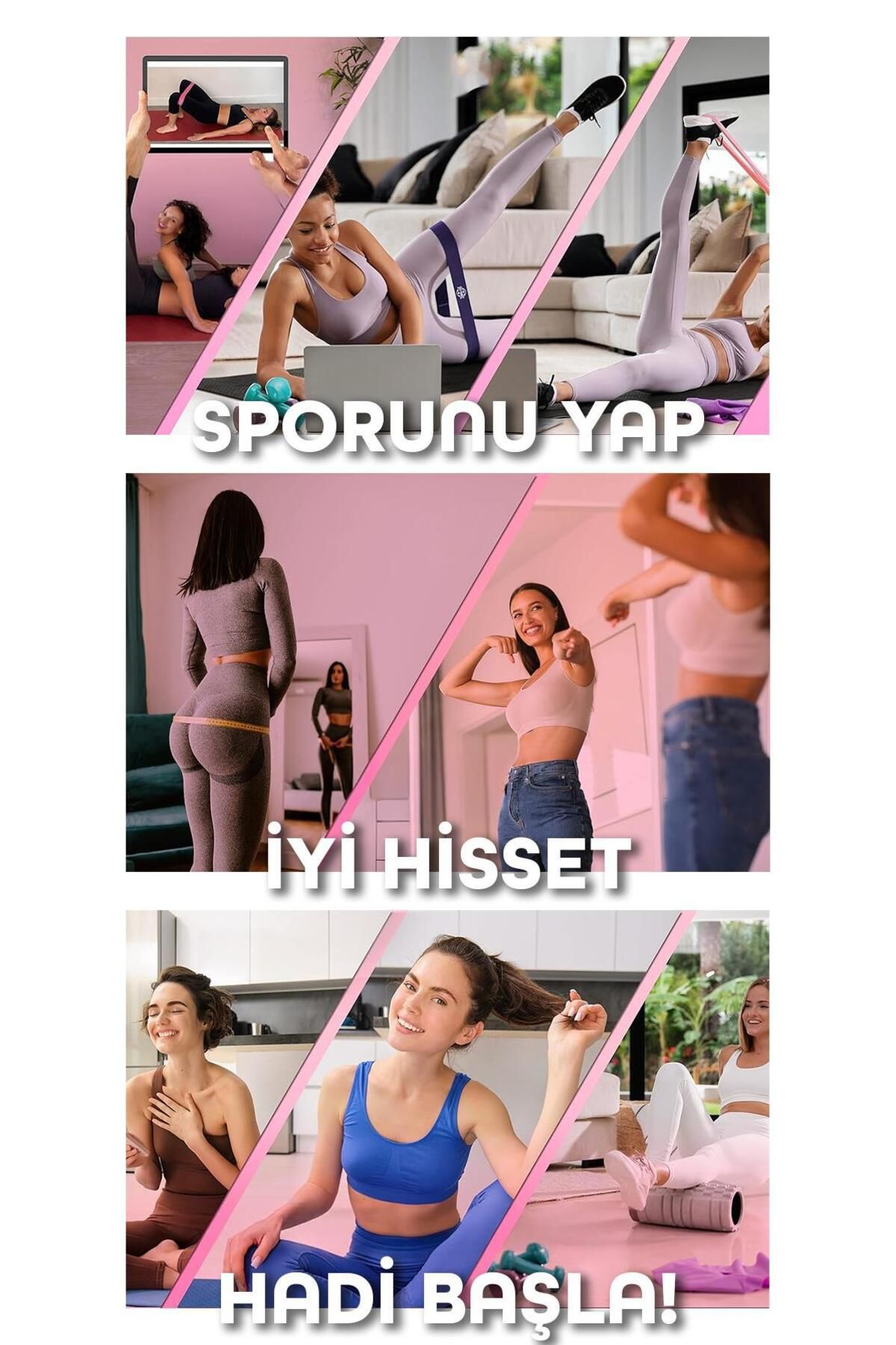 Telvesse-5 Different Pilates Resistance Band with Bag Latex Aerobic Exercise Squat Rubber Loop Band Closed End Pink 8