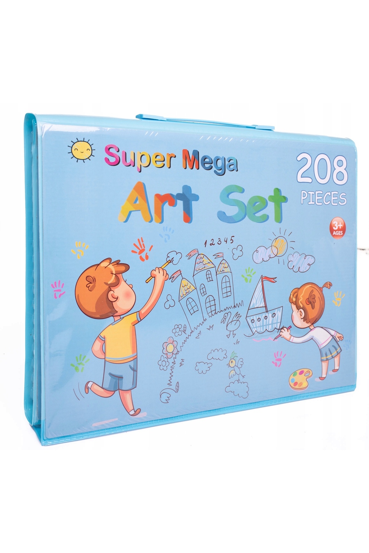 WePro Store 208-dielna sada na maľovanie + modré prenosné puzdro