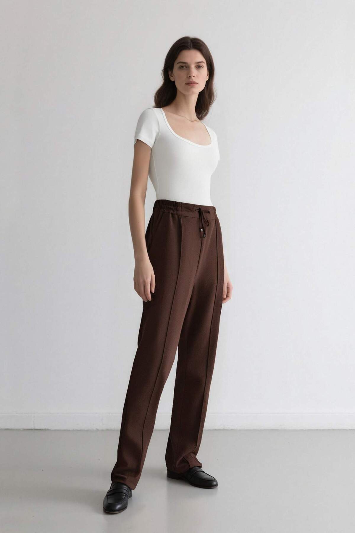 DeFacto-Pantaloni de jogging cu talie elastică cu șireturi Basic cu picioare drepte D2573AX24AU 3