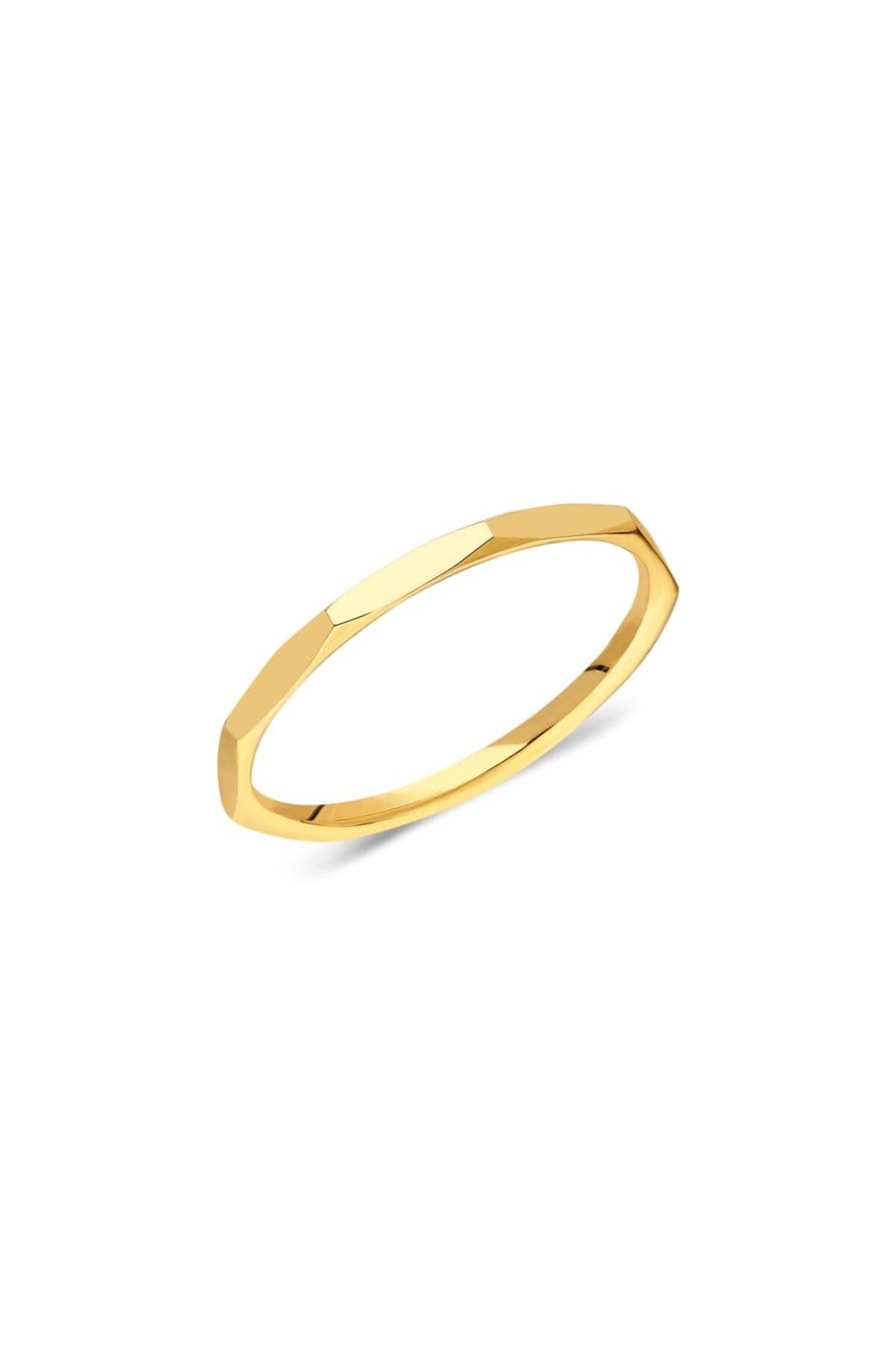 FasekGold 925 Ayar Gümüş Yüzük-Fasetli Modern Gümüş Alyans-Hediye Kadın 925 Ayar Gümüş Alyans
