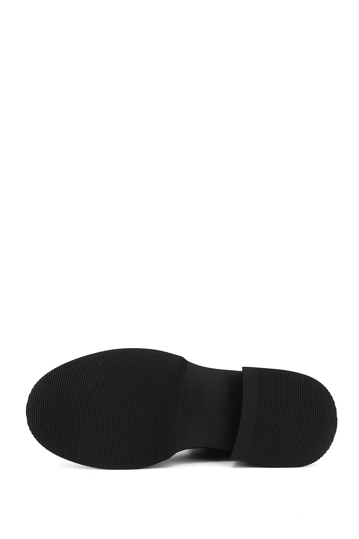 GÖNDERİ(R)-Women / Girls Black Floater Thick Sole Genuine Leather Chelsea Boots 5