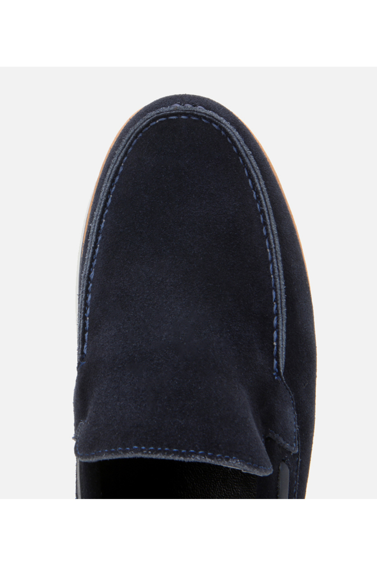 Hotiç-Men's Suede Leather Navy Blue Comfortable Loafer 4