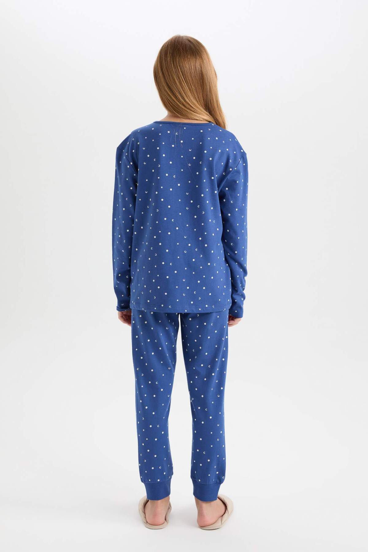 DeFacto-Girls' Pajamas Set Patterned Long Sleeve Top with Elastic Waist Long Bottom D7746A824Wn 5