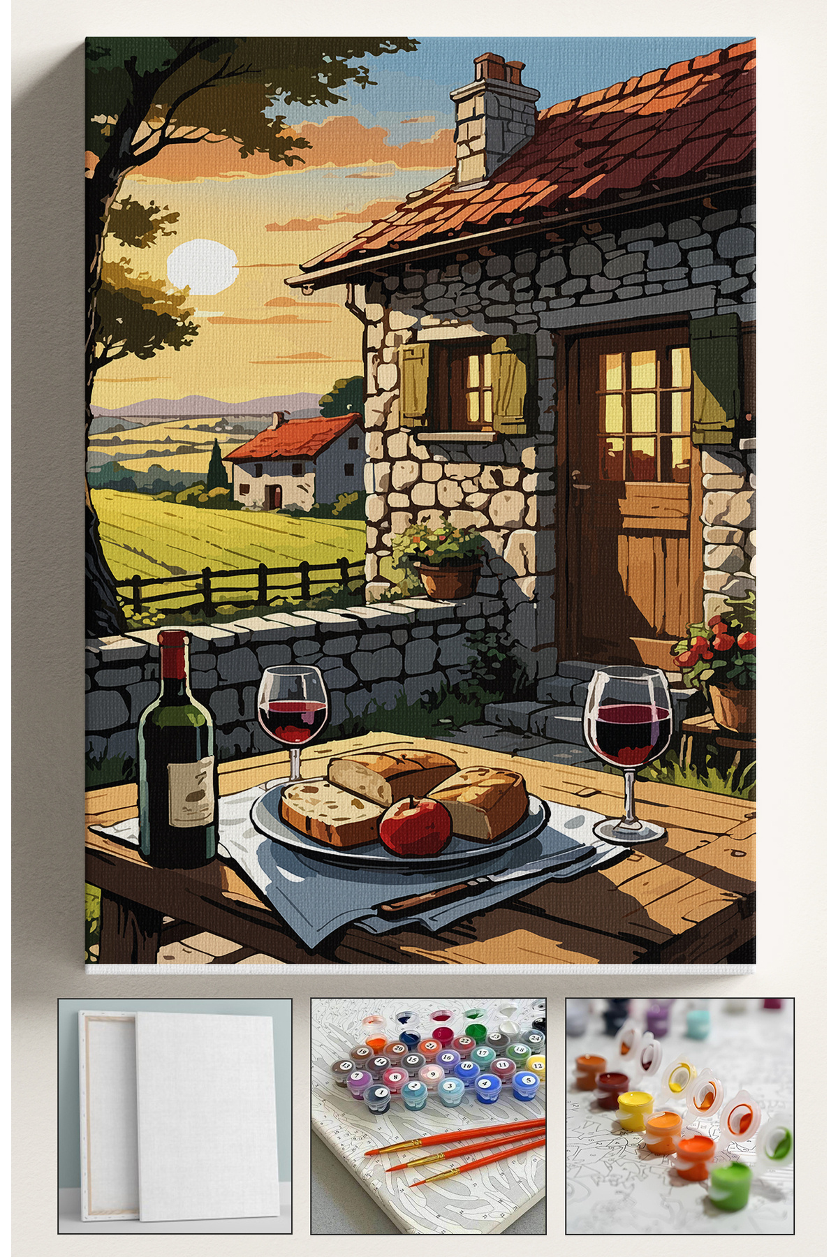 Corvo Sayılarla Boyama Tuval Seti Fırça Boya Dahil (Çıtalı) 40x50 CM - MAHSEN ŞARAP