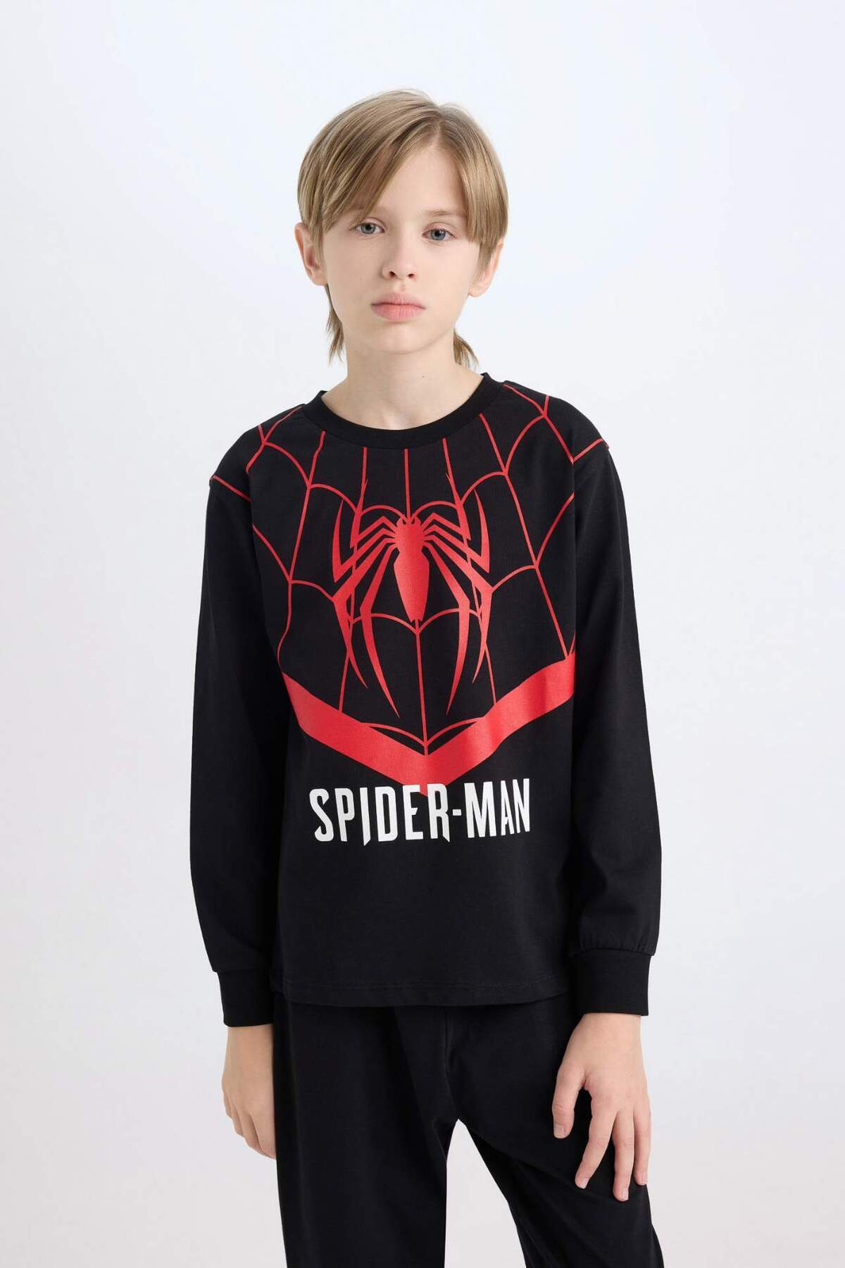 DeFacto-Boy's Pajama Set Marvel Spiderman Long Sleeve Top Long Bottom D6527A824Wn 4