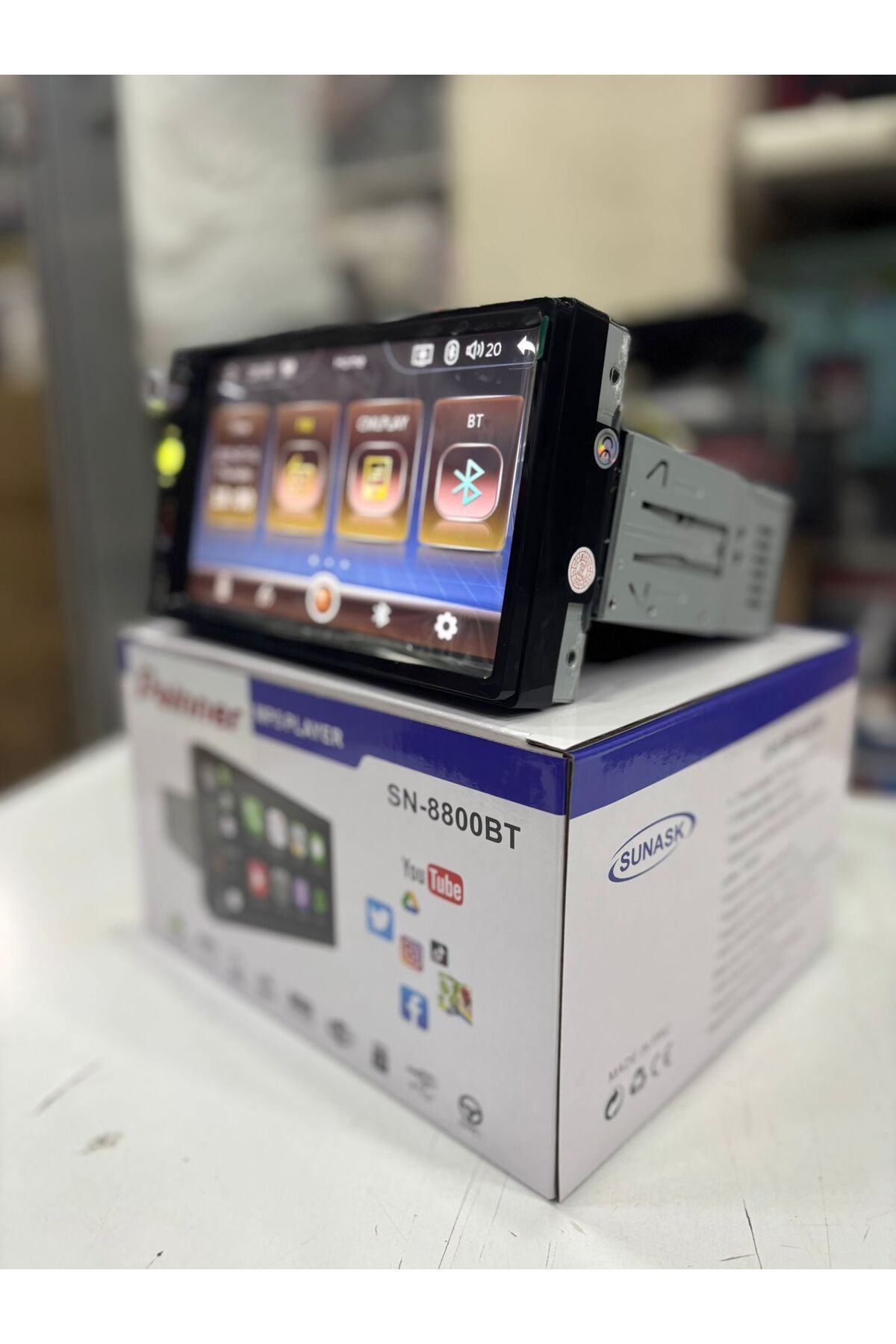 Painner-Sn-8800bt Carplay - كاميرا وقوف السيارات بشريط مزدوج مع شاشة 7 بوصة، بلوتوث، MP5، MP3، USB، بطاقة SD، راديو 2