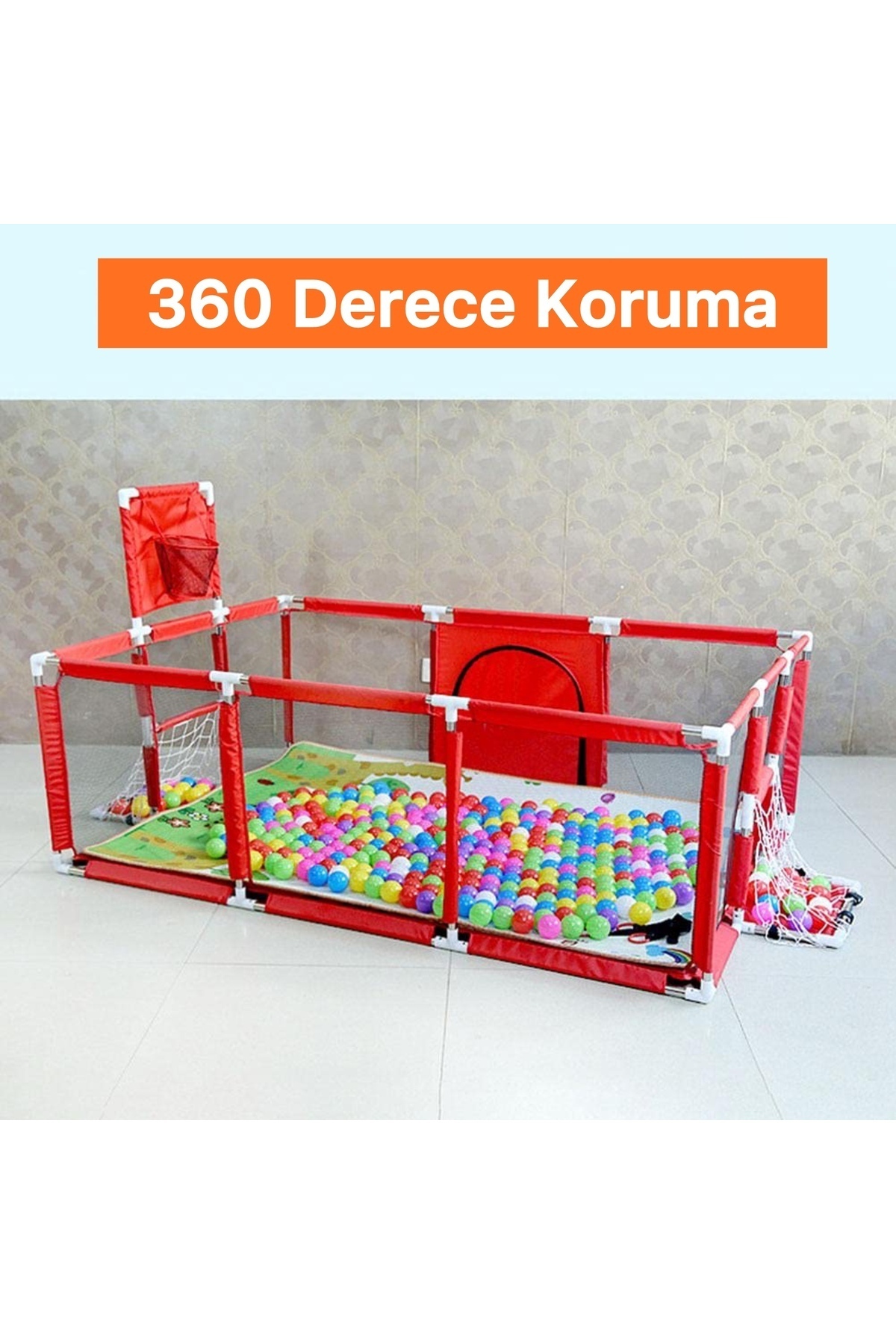 Lazım Shop Çocuk Oyun Parkı Futbol Sahası Yürüme Öğrenme Çiti Yüksek Korumalı Basketbol Potalı fotoğrafı 2 (önizleme)