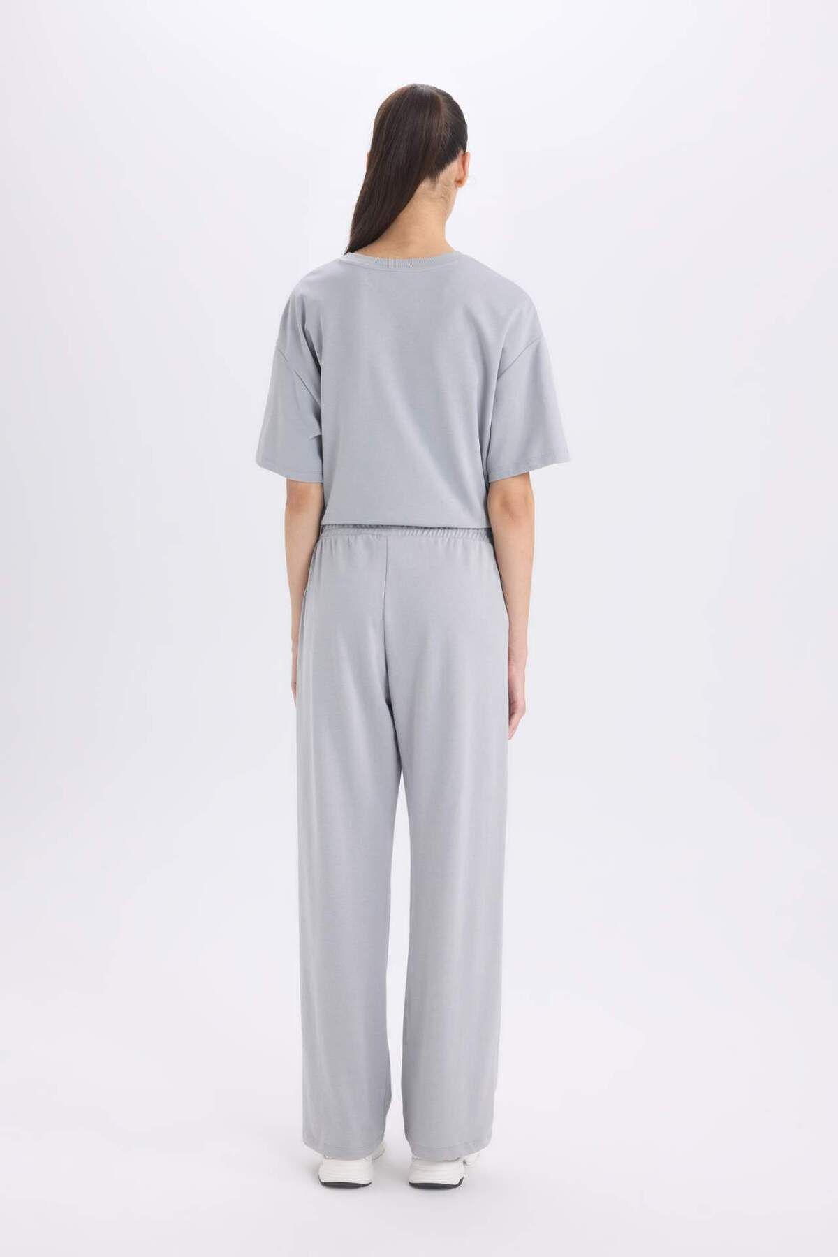 DeFacto-Jogginghose mit weitem Bein und weitem Bein, elastische Taille, Taschen, Basic, einfarbig 3158902 6