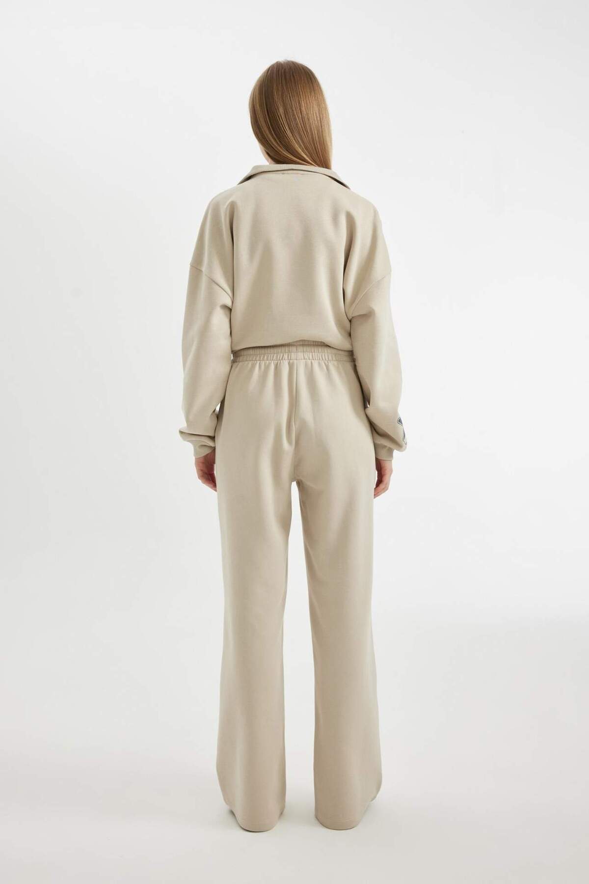 DeFacto-Coool Wide Leg Jogginghose mit weitem Bein, elastische Taille, Schnürung, Taschen, Basic Solid B3345AX24WN 7