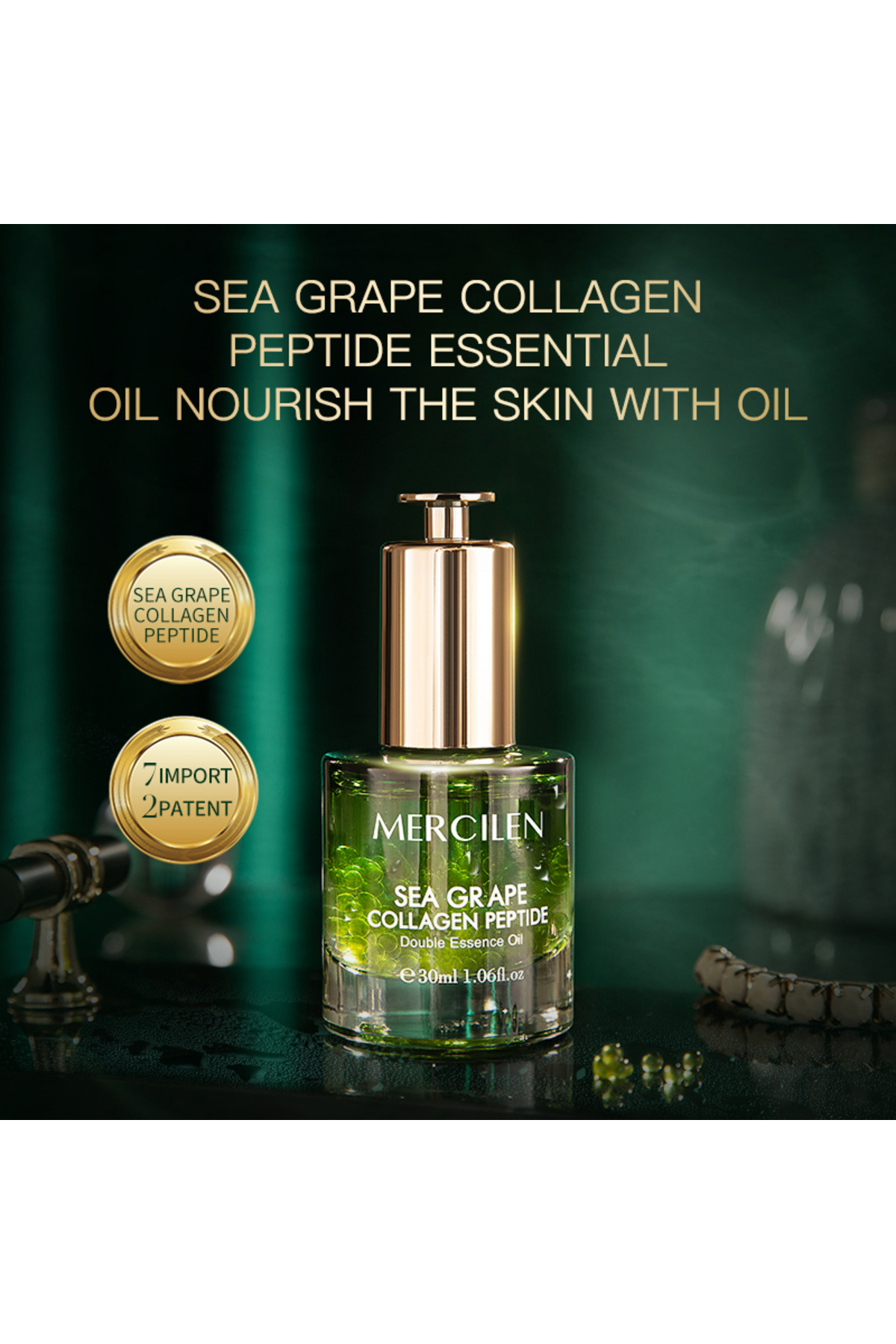 Deniz Üzümü Kolajen Serum - Çift Fazlı Nem & Esneklik Iksiri | 5'li Bitkisel Yağ Formülü — MXL2527 — تصویر 5 از 7