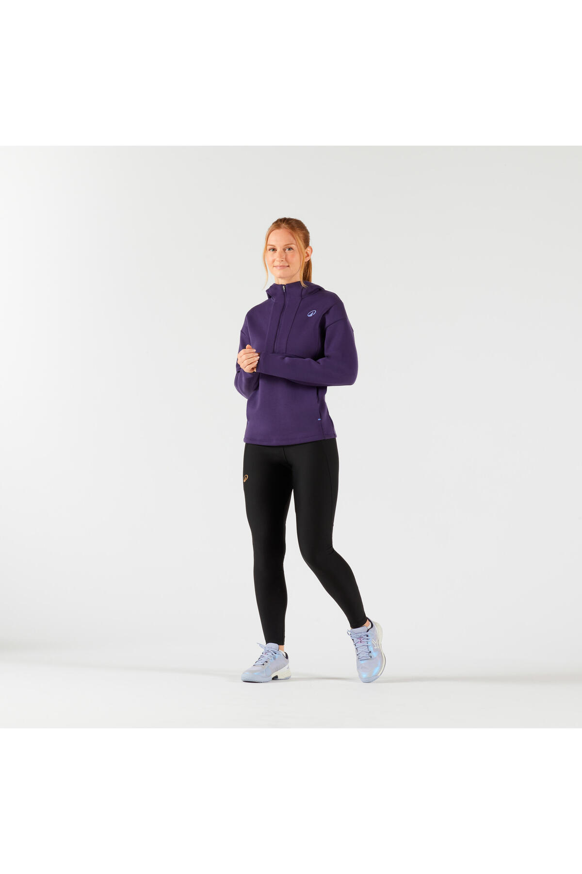 Decathlon Kuikma Kadın Kapüşonlu Tenis Sweatshirtü - Mor görsel 2