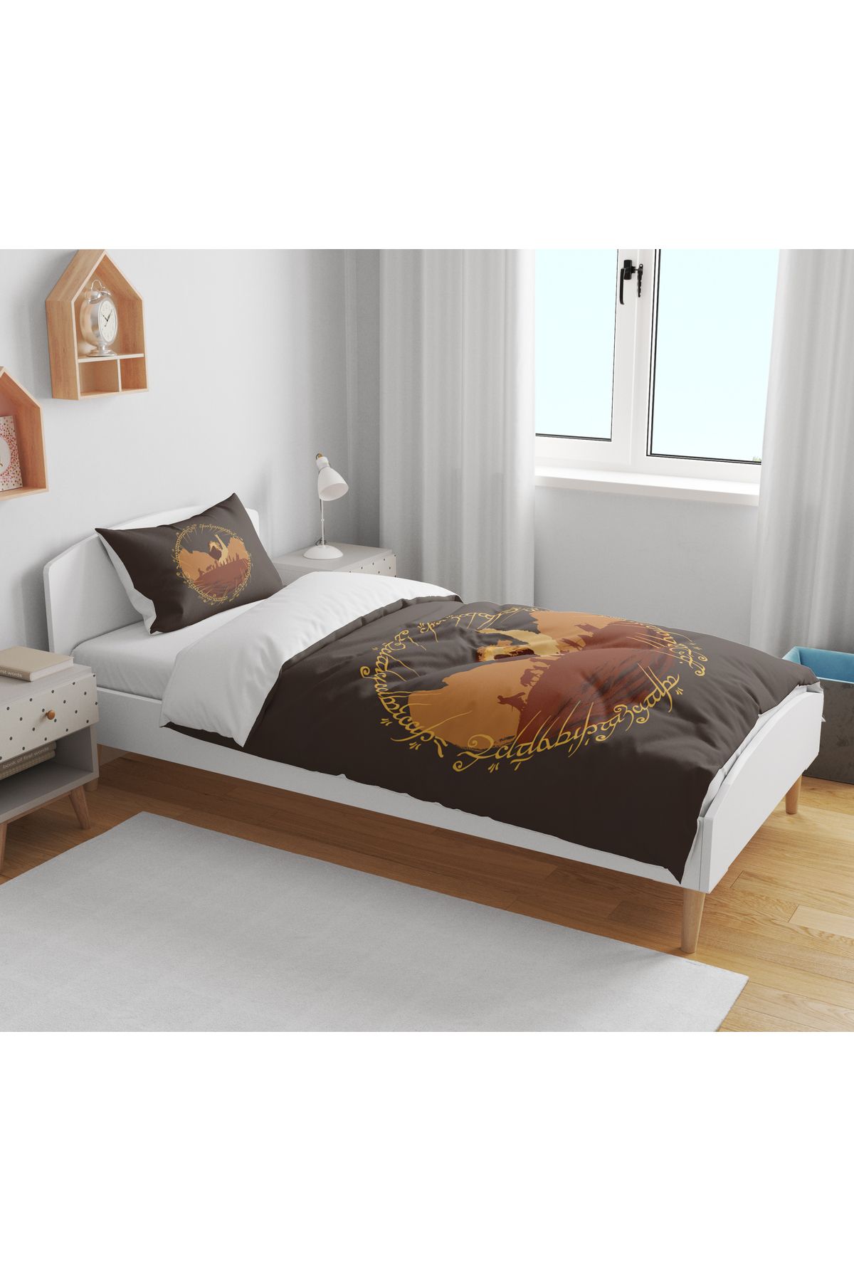 Erays Home-Lord of the Rings Lotr 3D Digital Printed Single Non-Fitted Sheet Bedding Set 3
