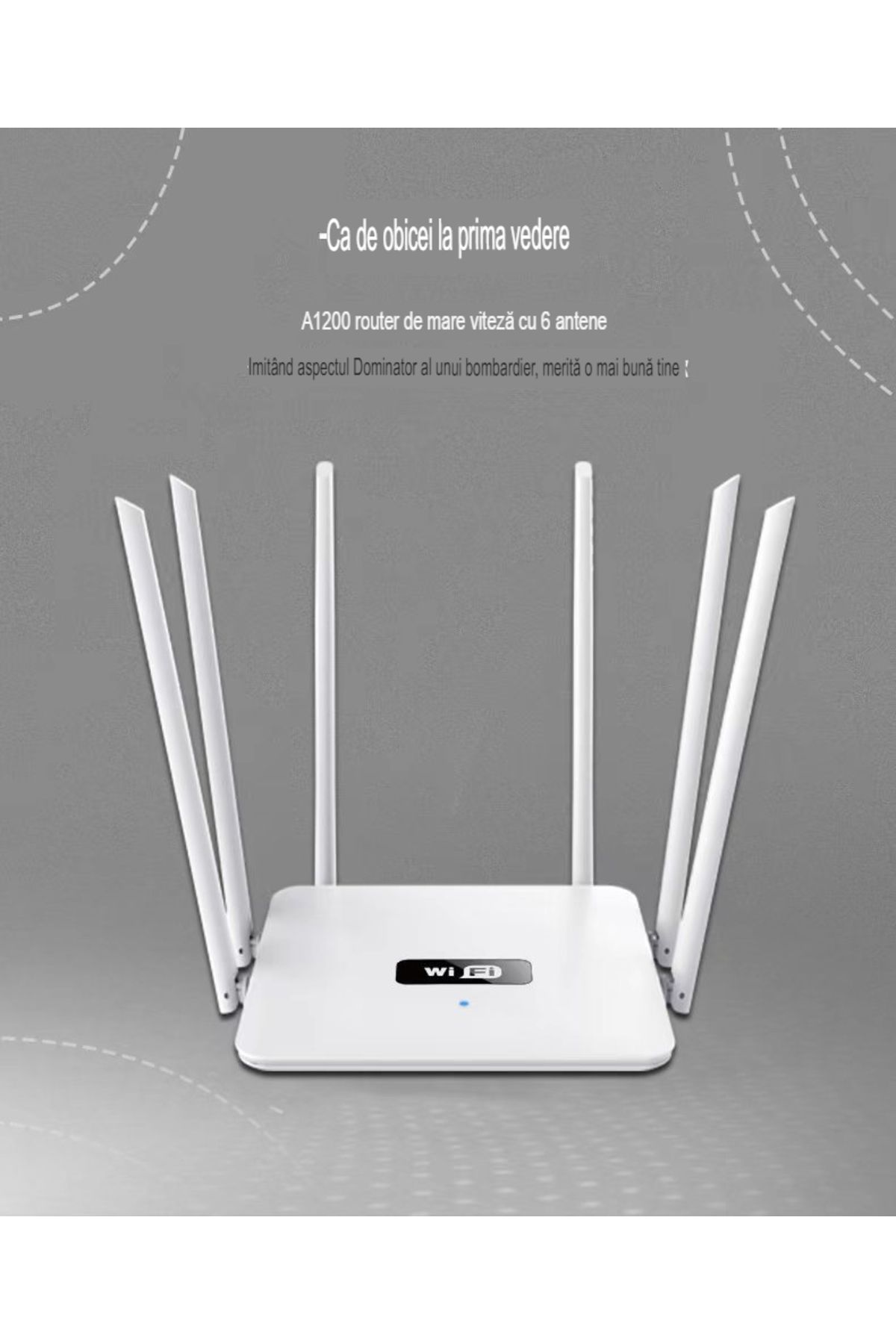 arvada-Router wireless NBKEY MK1200 , 6 antene, 1000Mbps Full Gigabit, Dual Band 2.4G&5G, protocol 802.11n 8