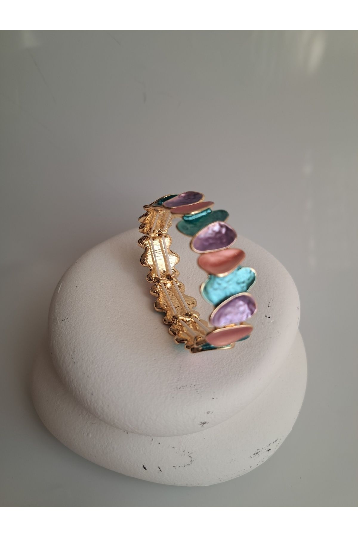 BHR AKSESUAR-Purple Mixed Color Elastic Boho Style Bracelet 5