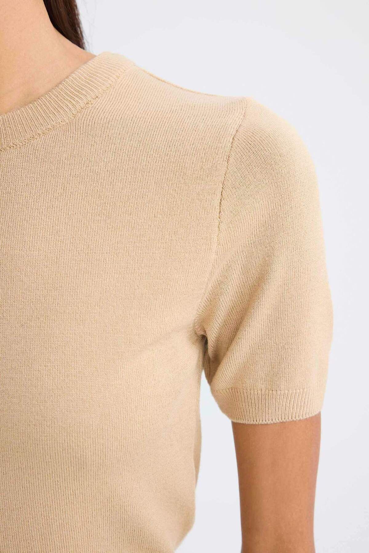DeFacto-Pulover de tricotaj cu mânecă scurtă, cu textura moale 3149188 5