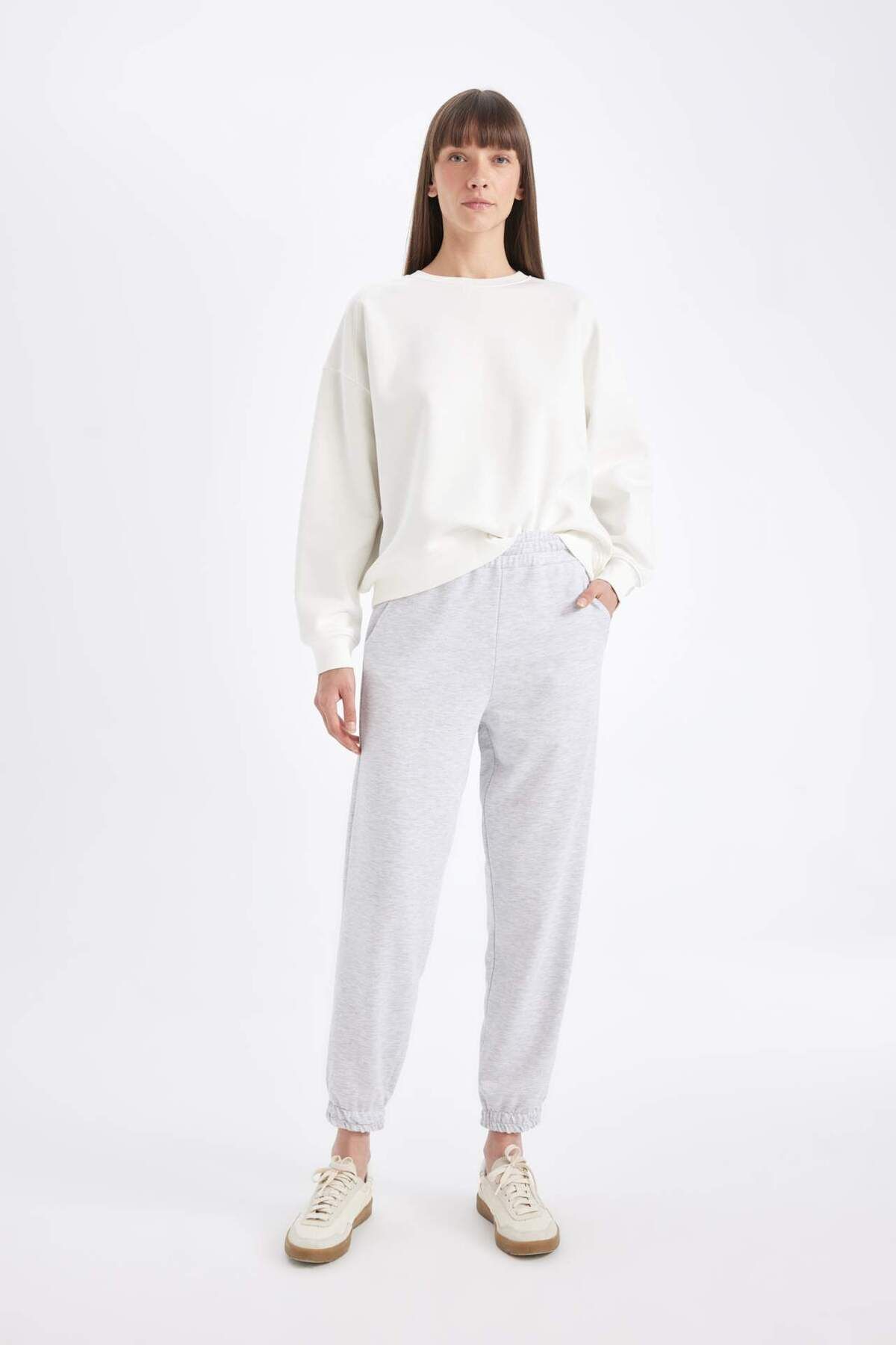 DeFacto-Jogger-Jogginghose Basic Plain Taille mit elastischen Beinen mit Taschen D4234AX24AU 1