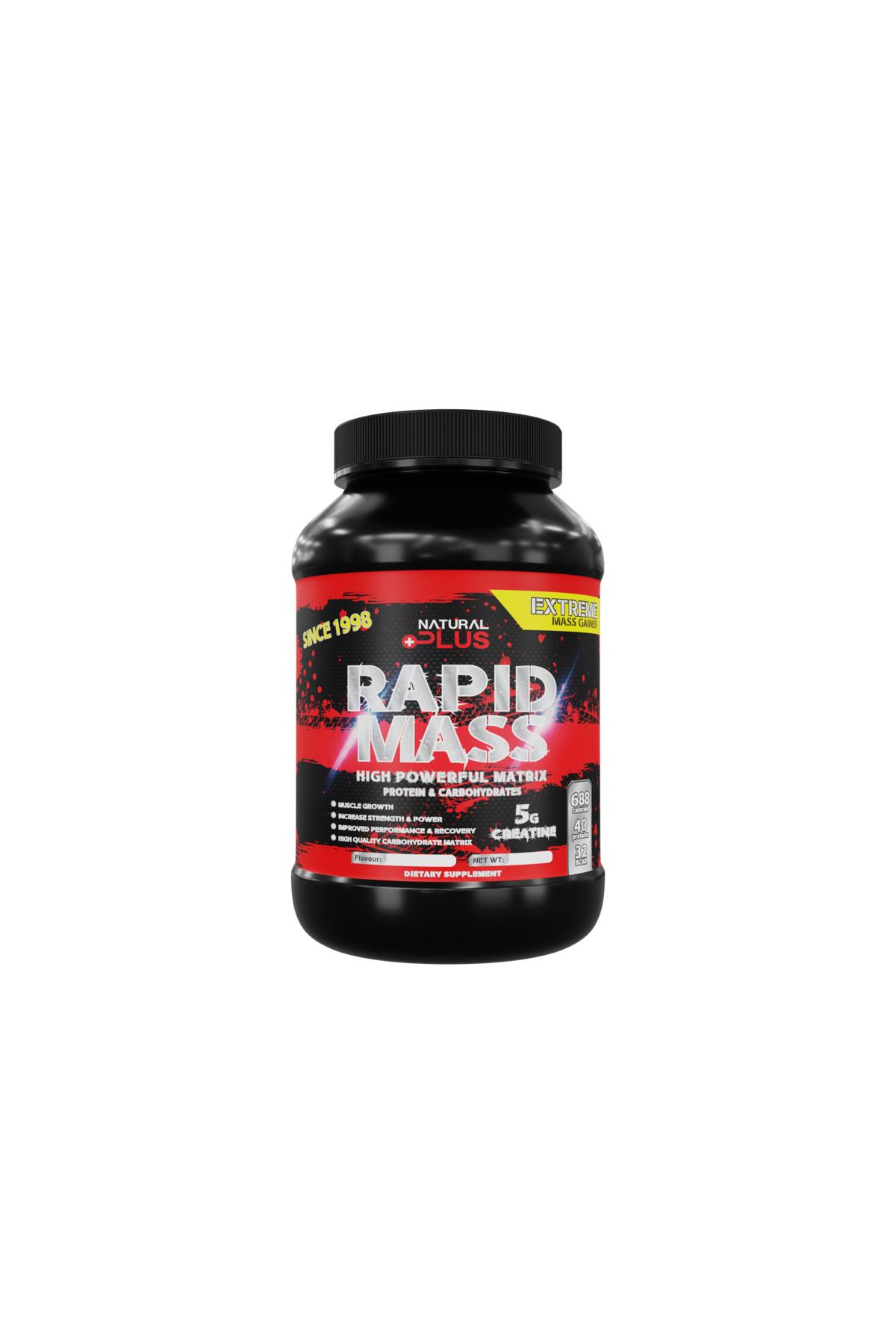 Natural Plus Rapid Mass 2kg, Aroma Snickers-mass Gainer - One Size