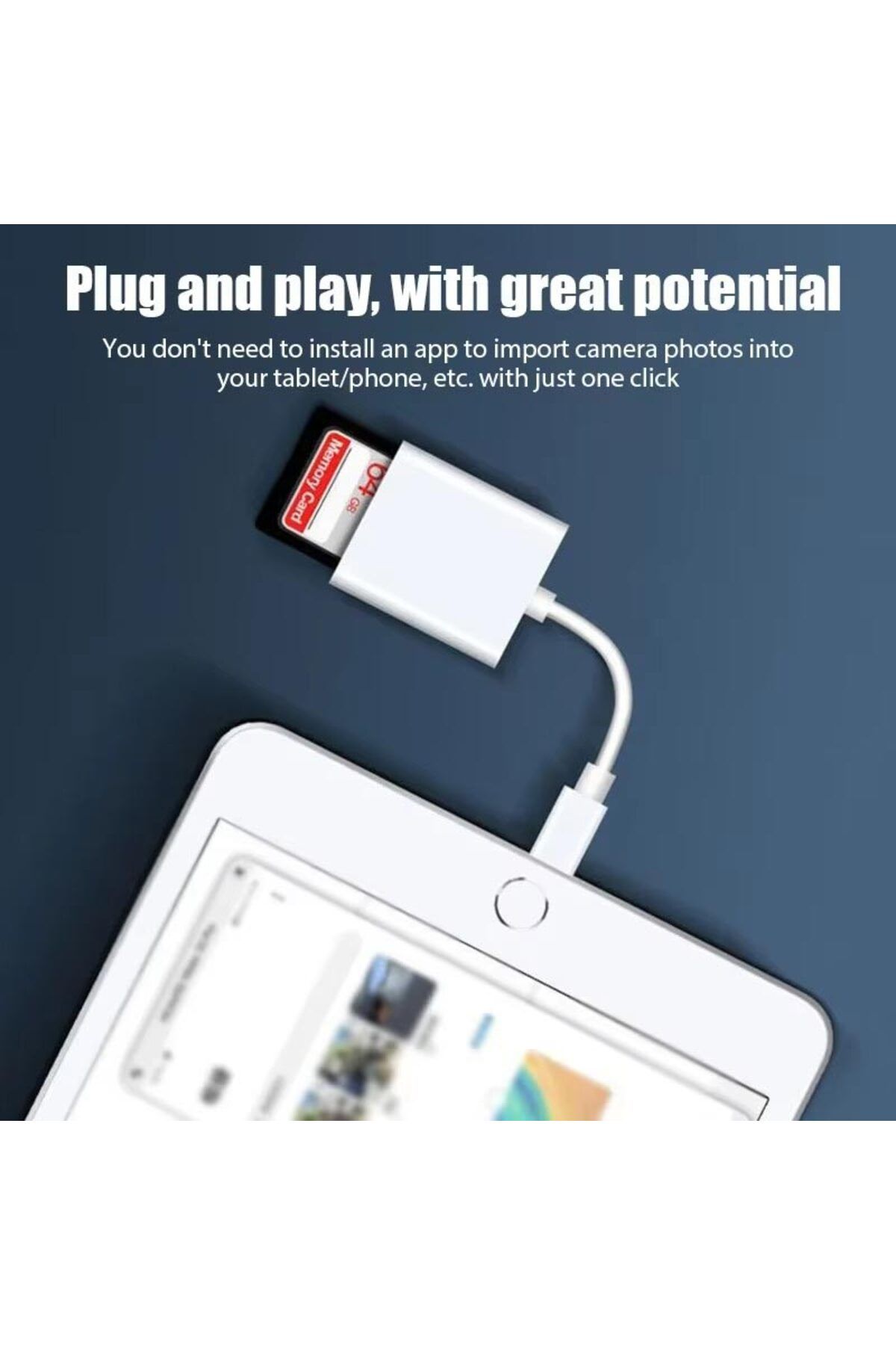 Apera-GA27 i-OS i-Pad & i-Phone متوافق مع محول إضاءة 8 دبوس وقارئ بطاقات Micro SD وSD 5