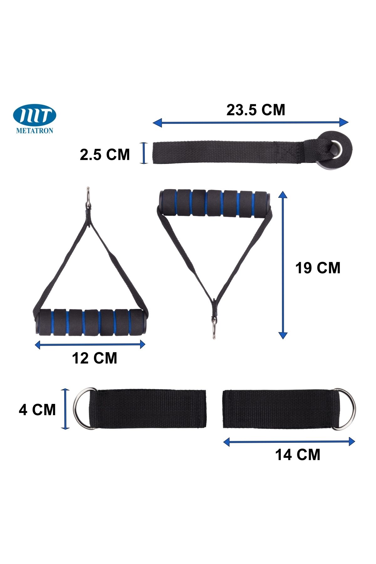 METATRON mT-Set Extensor 11 piese - 5 corzi elastice fitness cu accesorii și program de antrenament 7