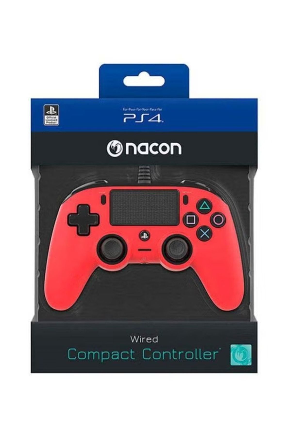 Nacon-Wired Compact Controller For PlayStation 4 Red 4