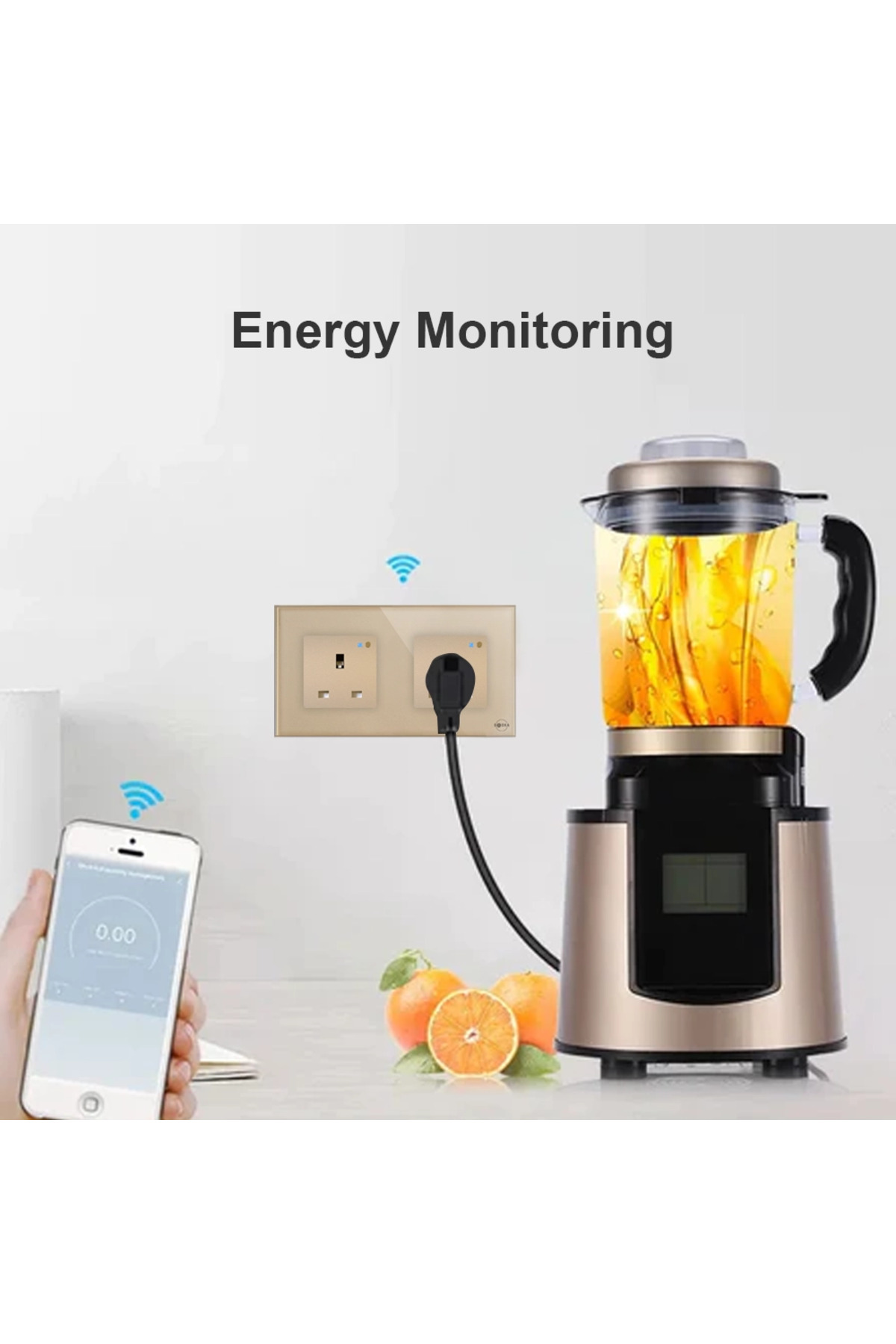 SASKA-Smart Wall Socket Outlet WiFi - App Control & Works with Alexa/Google (Gold, Double Socket) 7