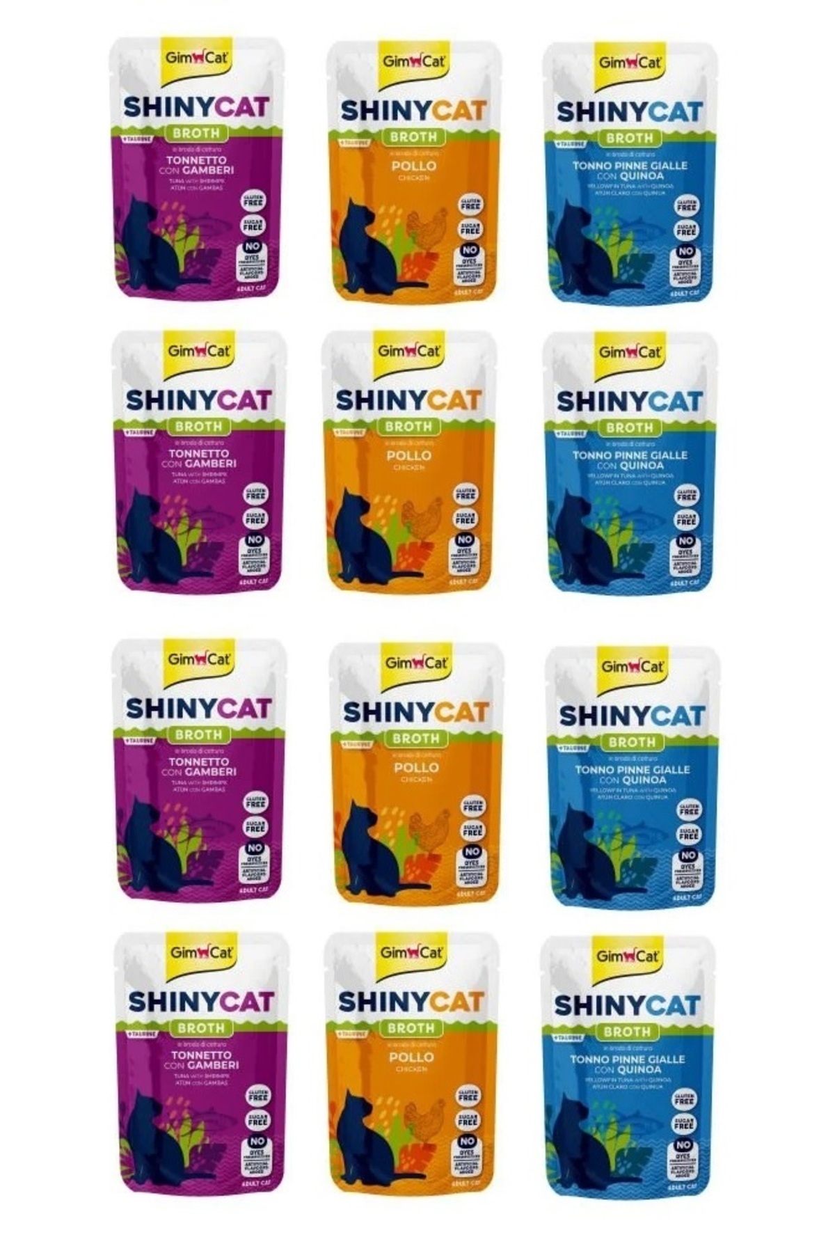 Gimcat Shinycat Pouch 3 Çeşit Karma Kedi Yaş Mama 70 Gr. X 12 Adet