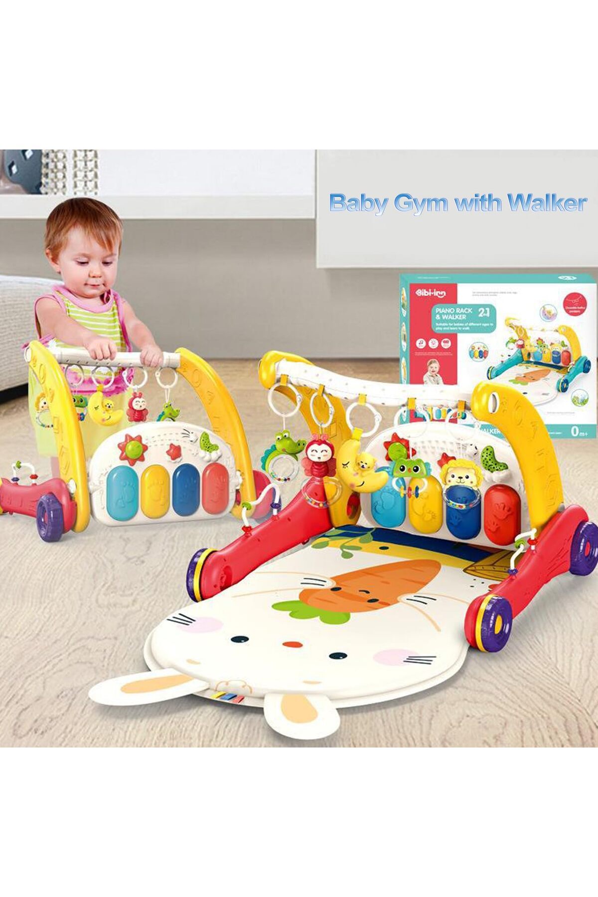 hediyecik 2'si1 Arada Bebek İlk Adım Arabası Fonksiyonlu Yürüteç - Oyun Matı- Aktivite Merkezi Pembe fotoğrafı 7 (önizleme)