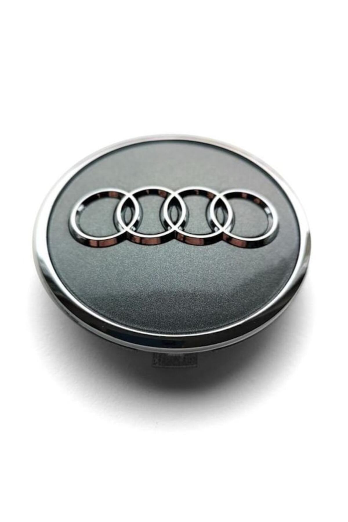 GREY-Set 4 Central Wheel Caps 61mm, Audi A3, A4, A5, A6, A7, A8, Q3, Q5, Q7 for Alloy Wheels 3