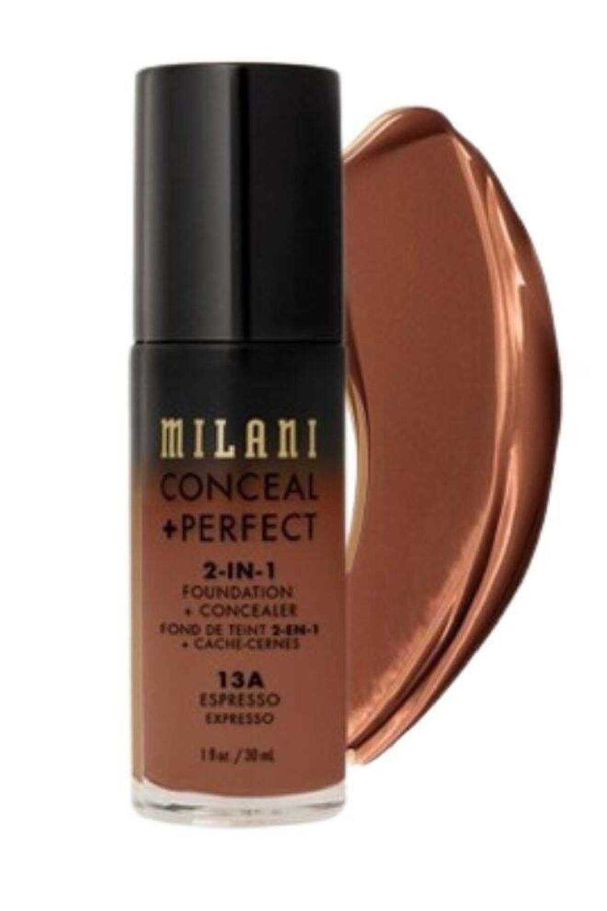 MILANI-Conceal + Perfect 2‑in‑1 Foundation + Concealer 13 Espresso – Full Coverage, Long‑Wear, 30 ml 1
