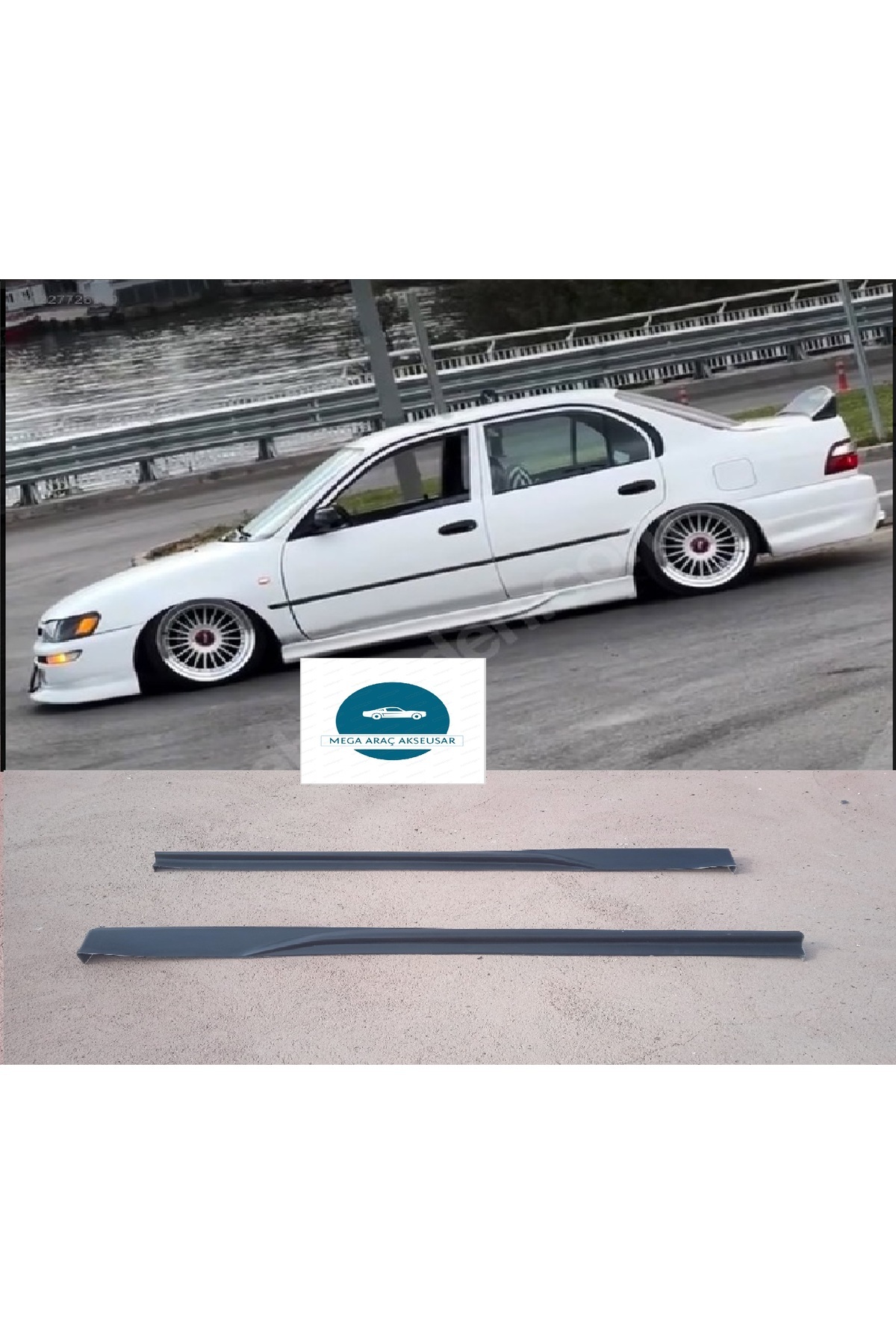 Mega Araç Aksesuar Toyota Corolla Efsane Kasa Marşpiyel Takımı Fiberclass Boyasız Ham Siyah