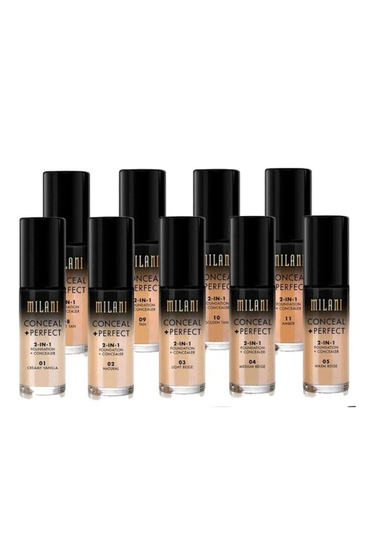 MILANI-Conceal + Perfect 2‑in‑1 Foundation + Concealer 14A Cocoa – Full Coverage, Long‑Wear, 30 ml 8