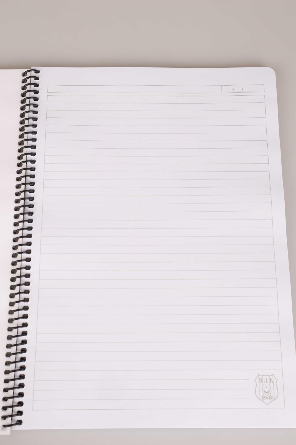 Beşiktaş-"Dekomus Pocket Notebook with Gift" Licensed A4 Spiral 2 Pieces Checked, 2 Pieces Lined Notebook, Log 8