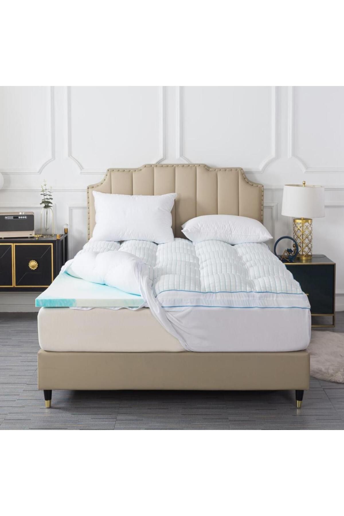 KBOX-7.5cm Thick Memory Foam Mattress Topper for Double Bed 200x200 for Pressure Relief and Improved Sleep 3