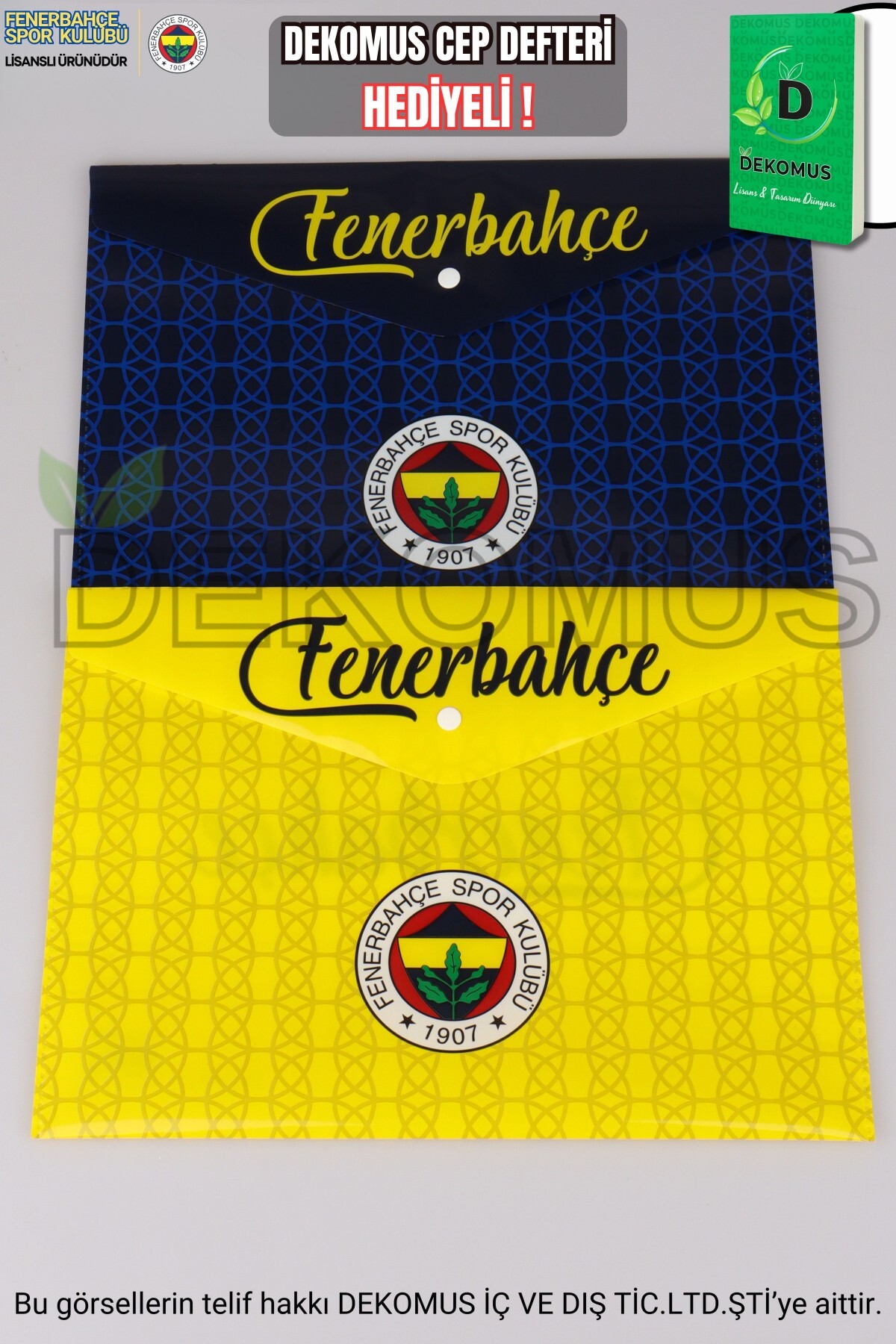 Fenerbahçe LİSANSLI 2'Lİ ÇITÇITLI DOSYA "DEKOMUS CEP DEFTERİ HEDİYELİ"