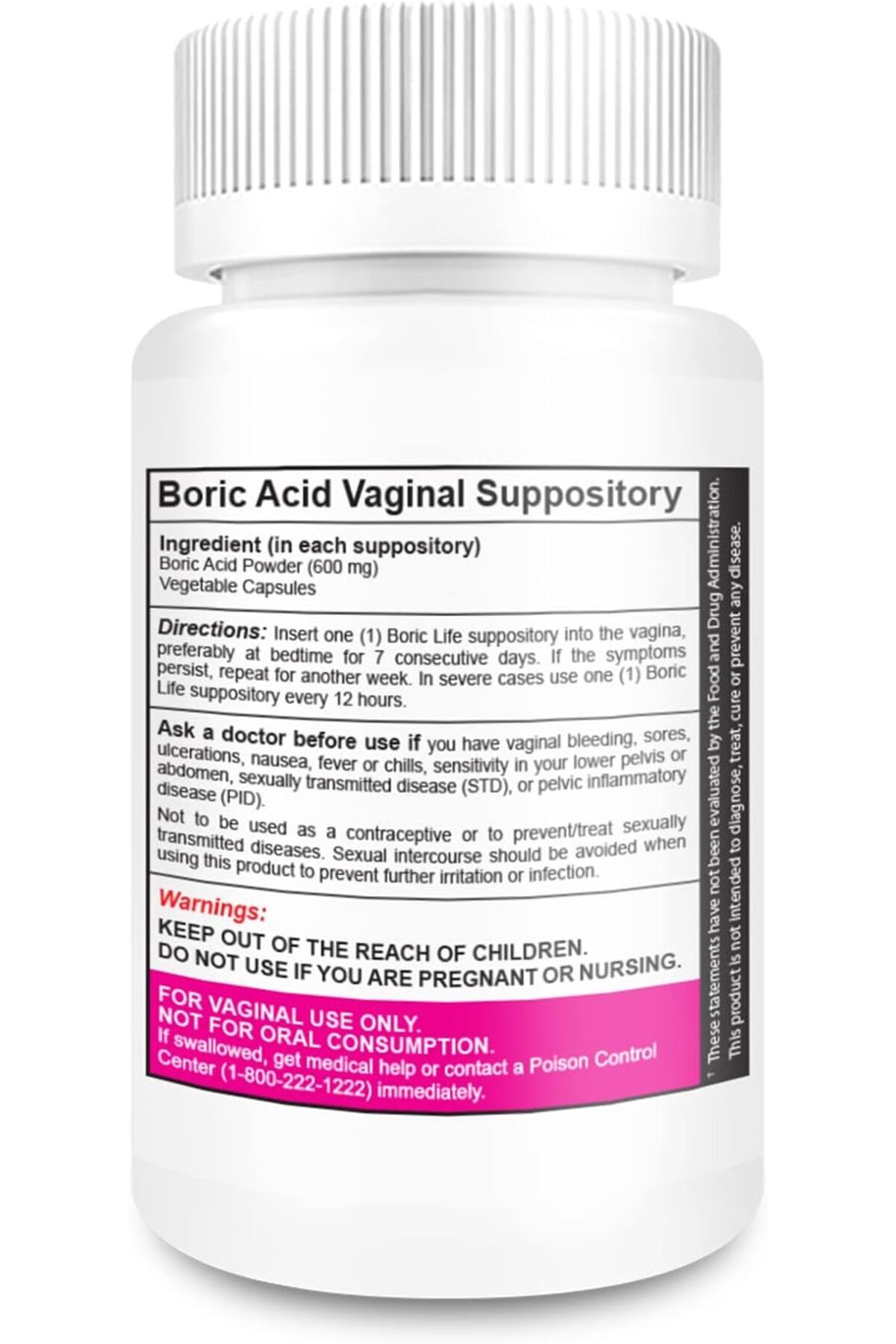 Nutrabio Labs-NutraBlast Boric Acid Vaginal Suppositories - 30 Count, 600mg - Boric Life Intimate Health Support 3