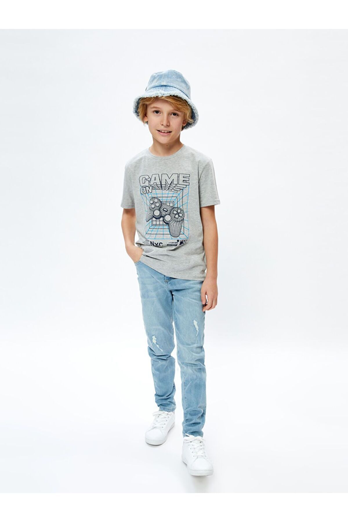 LC Waikiki-Lcw Kids Boy's Jeans Trousers with Adjustable Elastic Waist 2