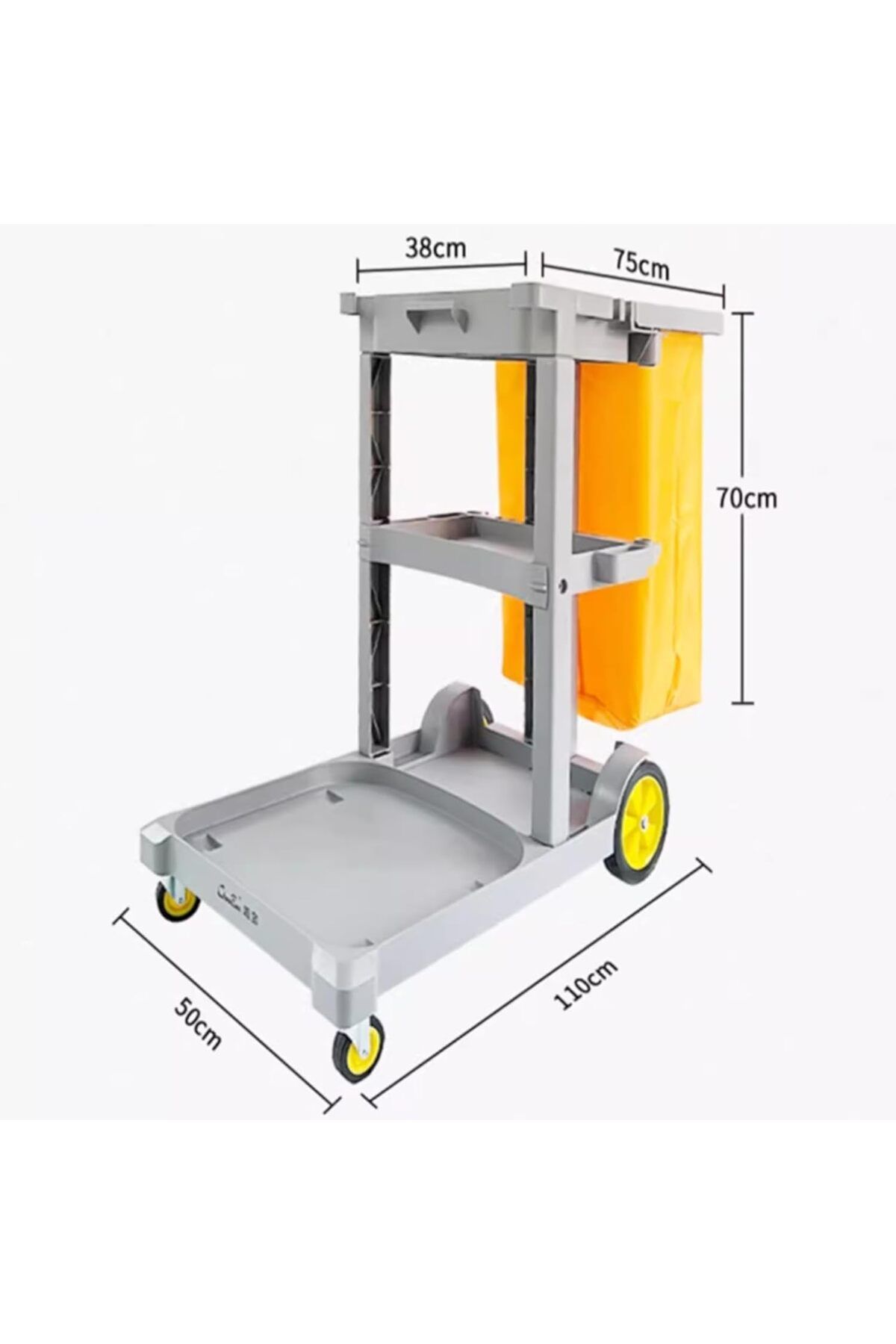 AKC GROUP-AKC Multipurpose Cleaning Cart with Cover – Durable 3-Tier Utility Service Trolley with Bag – He 5