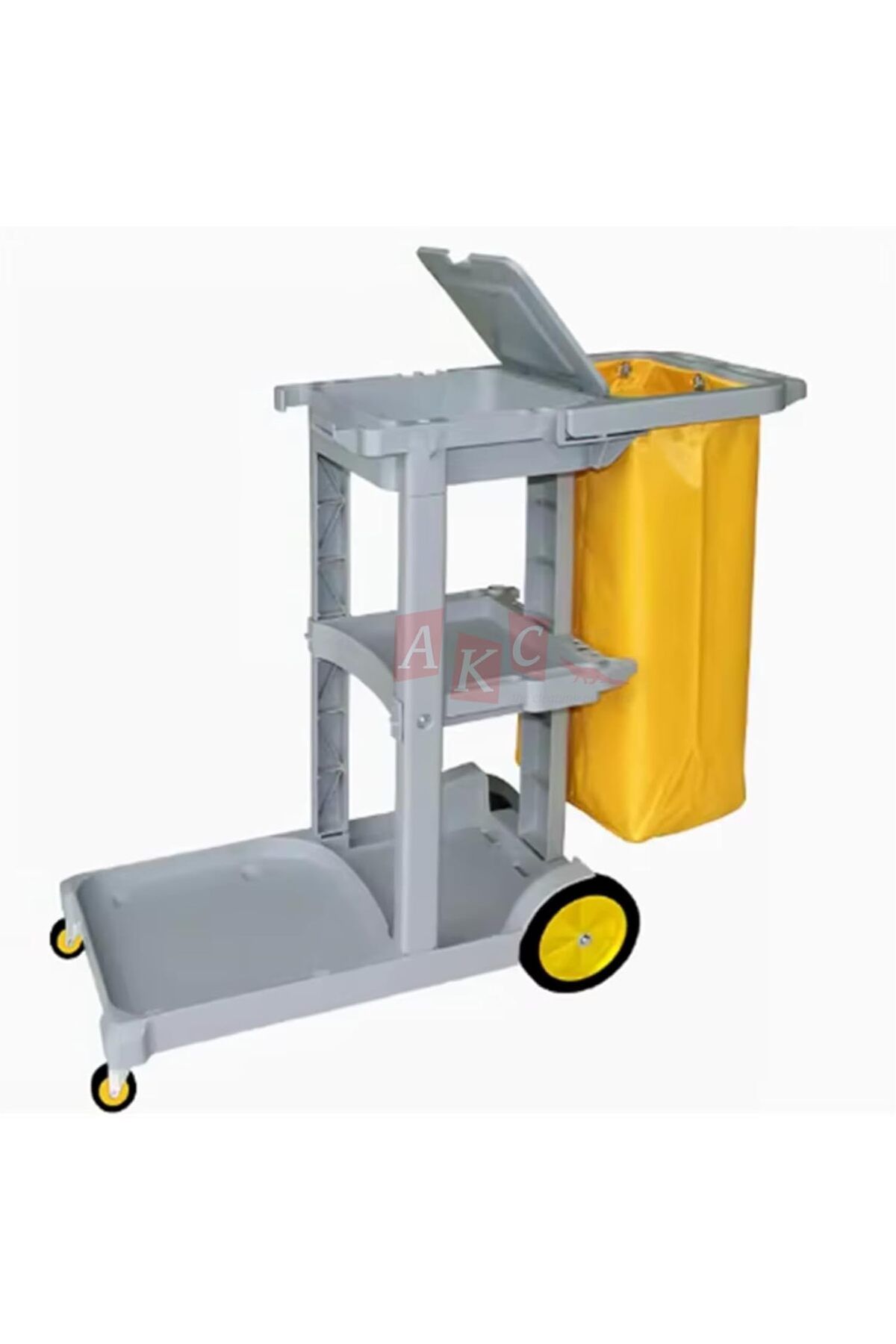 AKC GROUP-AKC Multipurpose Cleaning Cart with Cover – Durable 3-Tier Utility Service Trolley with Bag – He 1