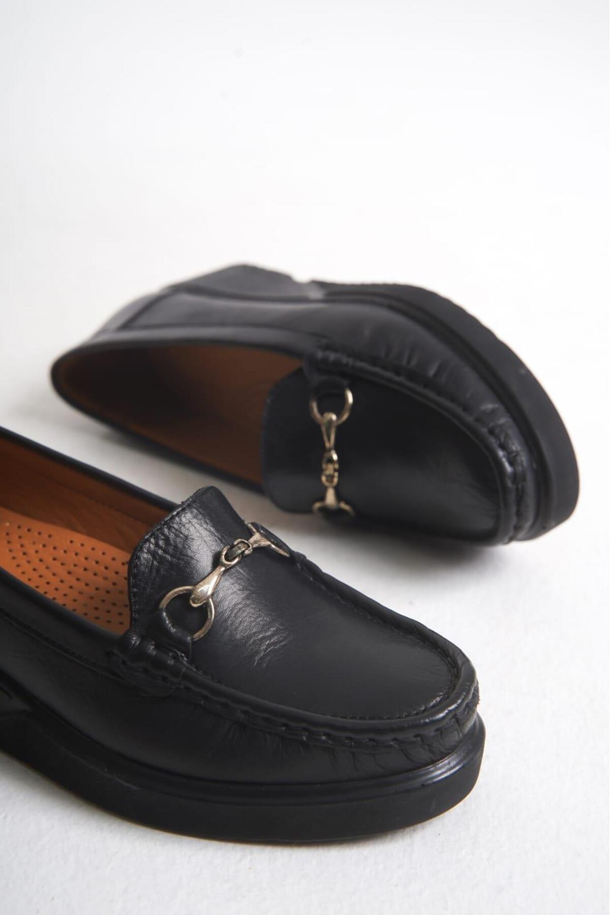 Çaçaroz Ayakkabı  Büyük Numara Hakiki Deri Ortepedik Comfort Kadın Ayakkabı - Görsel 2