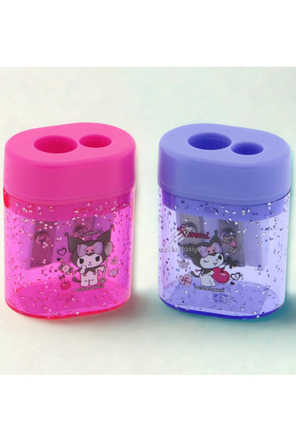 ÖZ OFİS Kuromi Çift Bıçaklı Hazneli Kalemtıraş 2'li Set Yeni Sezon