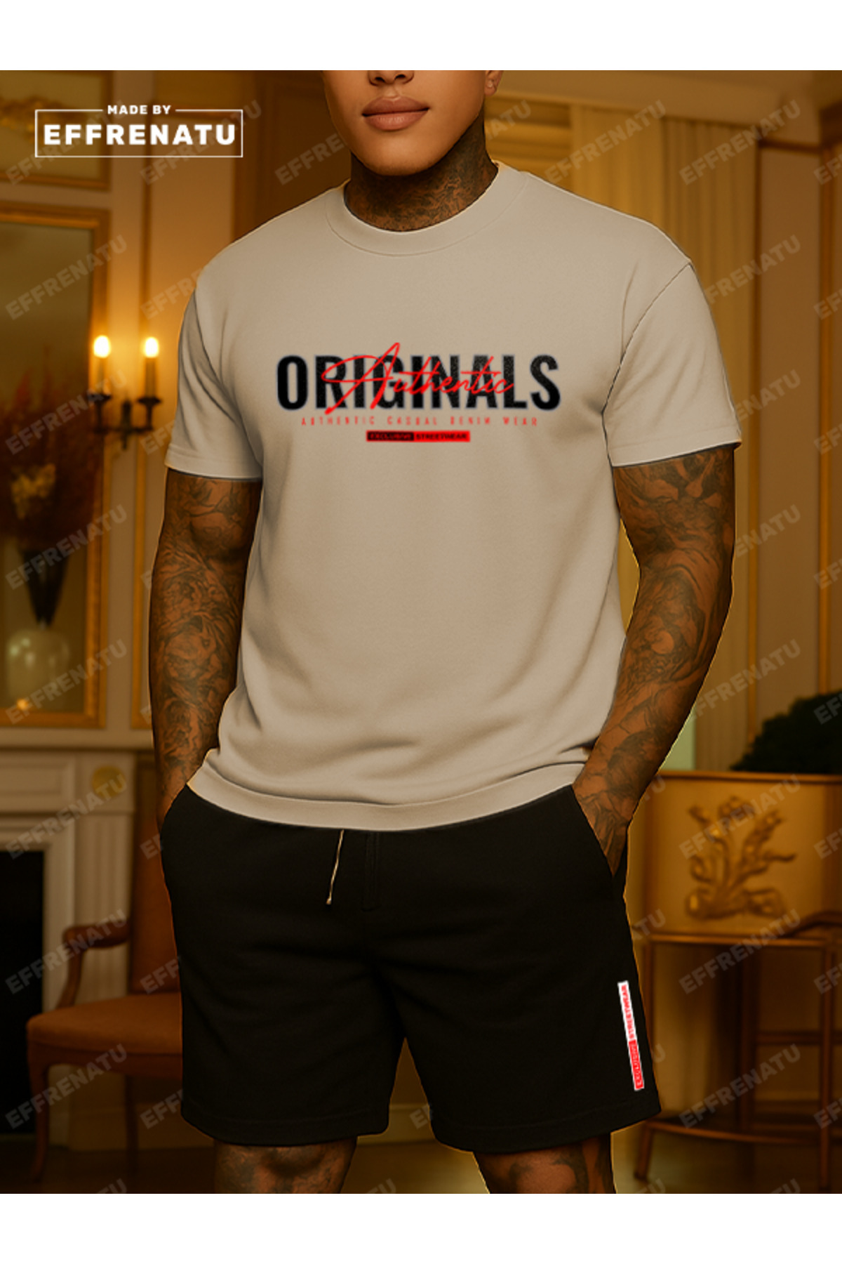 شورت تي شيرت بدلة ORIGINALS مطبوعة بألوان رائعة