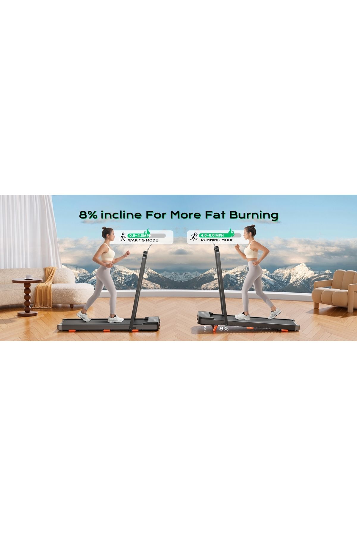 ALTIS-Advanced AL623 3-in-1 Folding Treadmill 1Hp Continue and Peak 2.5HP Walking Pad with LED for Home 3