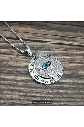 shop S19- ANTİK MISIR HORUS'UN GÖZÜ KARTAL BAŞLI KOLYE GÜMÜŞ RENGİ