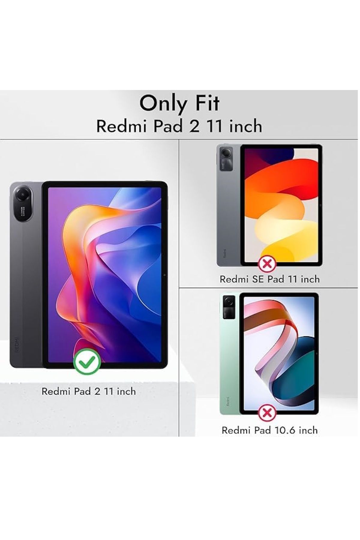 m.tk moveteck-Xiaomi Redmi Pad 2 11'' 2025 Compatible Tablet Case 360 ​​Degree Protection Rotating Armor with Stand Cover 5